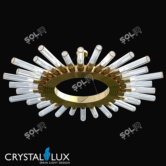 Elegant Gold Fair Pendant 3D model image 1