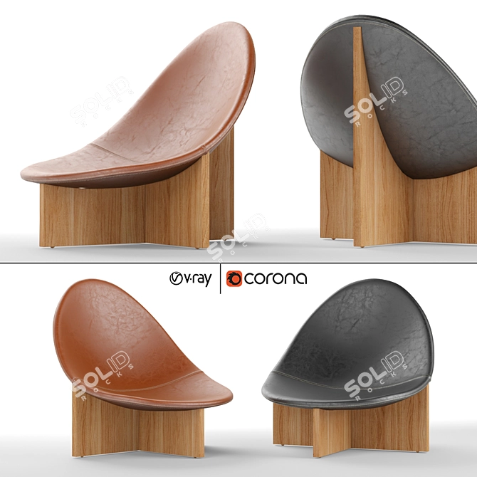 Sleek NIDO Lounge Chair: Modern Elegance 3D model image 1