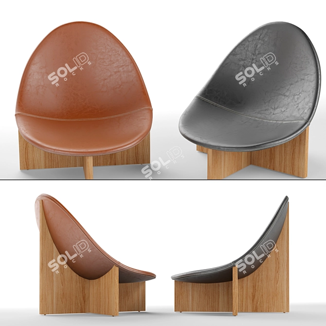 Sleek NIDO Lounge Chair: Modern Elegance 3D model image 2