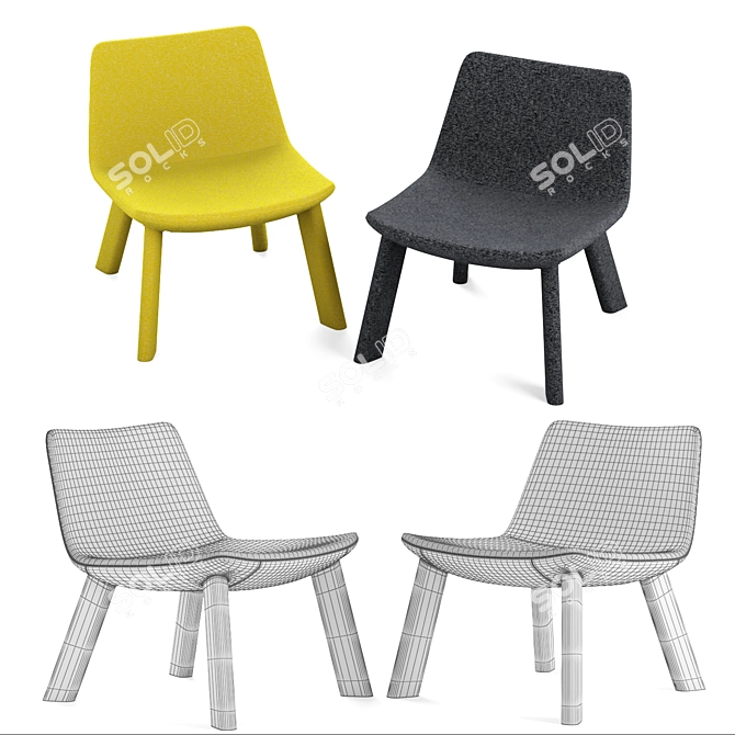 Sleek Seating Solution: Neat Lounge Chair 3D model image 3