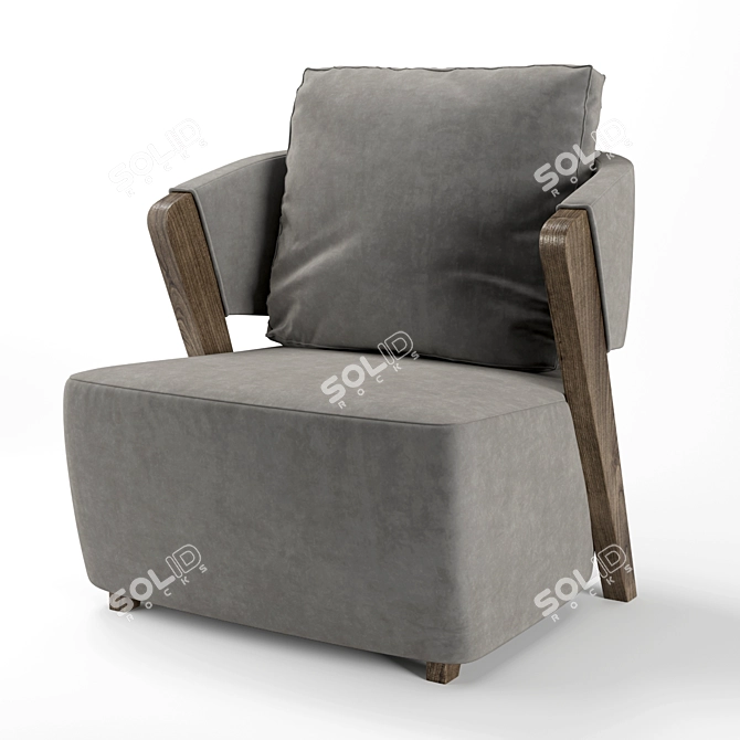 Title: Sleek Geometric Giudecca Armchair 3D model image 1