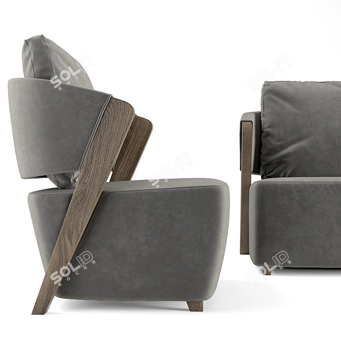 Title: Sleek Geometric Giudecca Armchair 3D model image 2