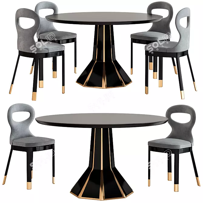 Elegant Potocco Lotus Chair 3D model image 1