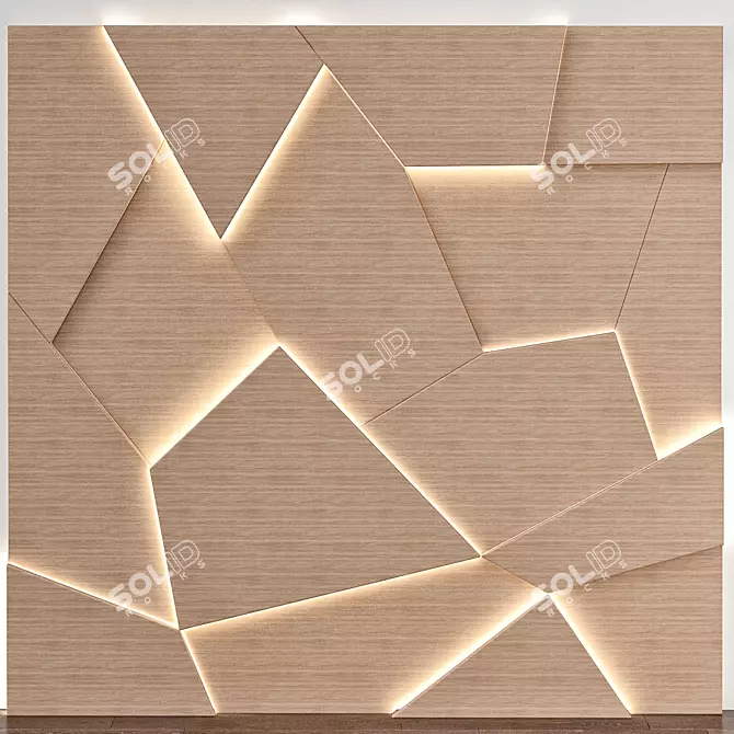 Elegant 3D Wall Panel No.17 3D model image 1