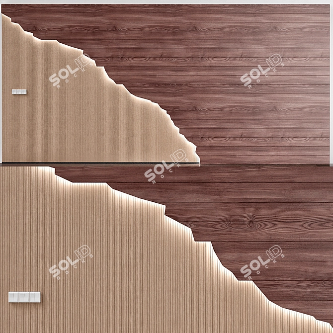 Elegant 3D Wall Panel 3D model image 1