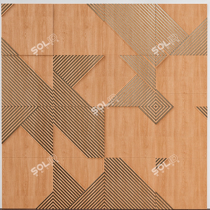 Elegant 3D Wall Panel 3D model image 1