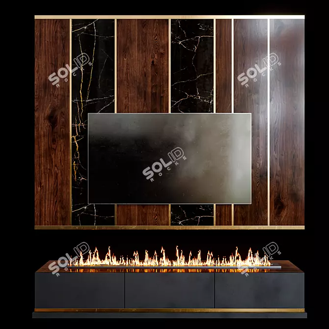 Title: Sleek TV Zone: Modern Entertainment Space 3D model image 1