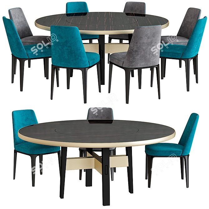 Elegant Round Concorde Table 3D model image 1