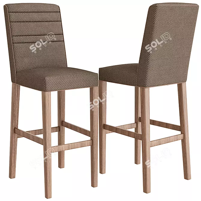 Luxury Bar Stools: Exquisite Seating 3D model image 1