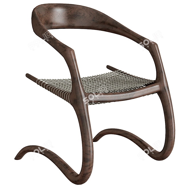 Classic Wooden Rocking Chair 3D model image 1