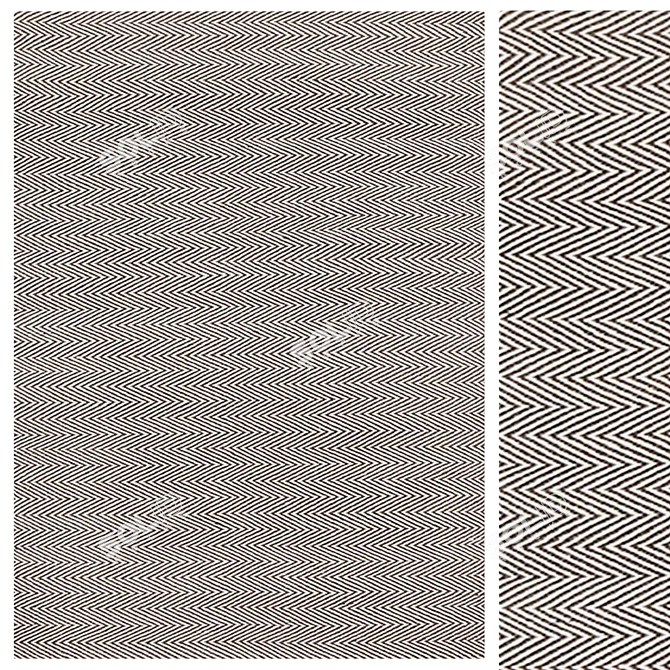 Durable Herringbone PET Rug 3D model image 1