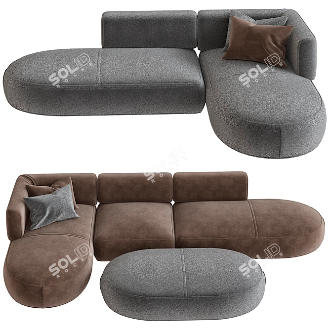 Elegant Bowy Sofa: Urquiola x Cassina 3D model image 1