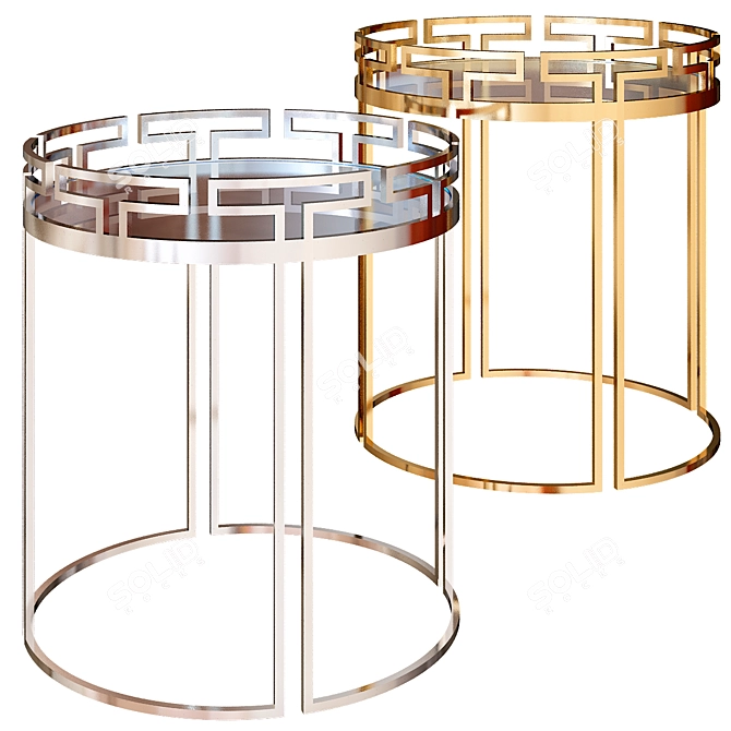 Elegant Doric Side Table 3D model image 1