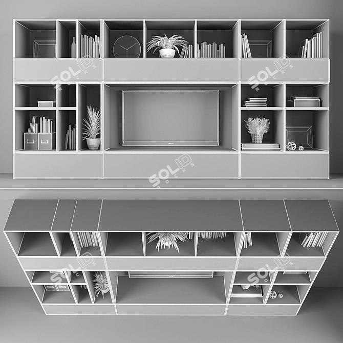 Minimalist TV Stand Set 077 3D model image 3