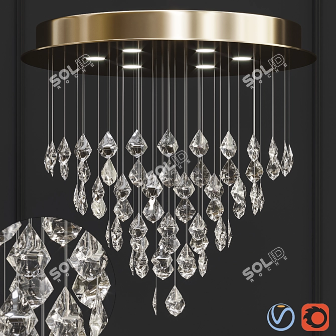 Italian Ceiling Light Fixture 3D model image 1