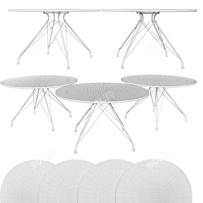 Sleek Wire Coffee Table: Overgaard & Dyrman 3D model image 2