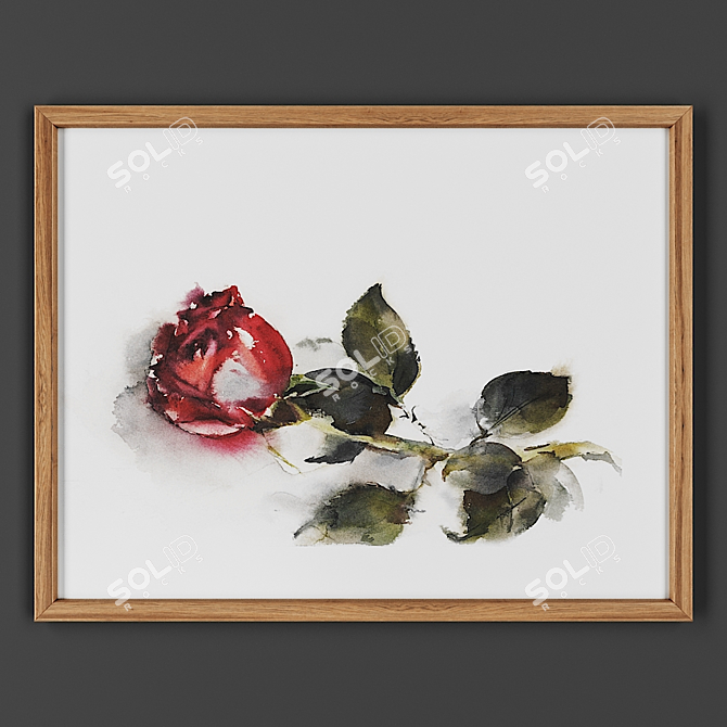 Wooden Framed Picture 3D model image 1