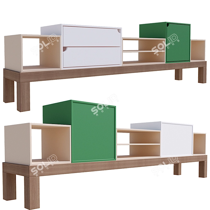 Sleek Container Sideboard in Polygon Design 3D model image 1