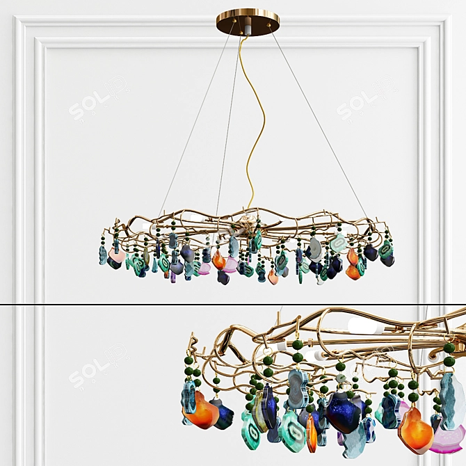 ANZAZO Agate 9 - Modern Style Pendant Light 3D model image 1