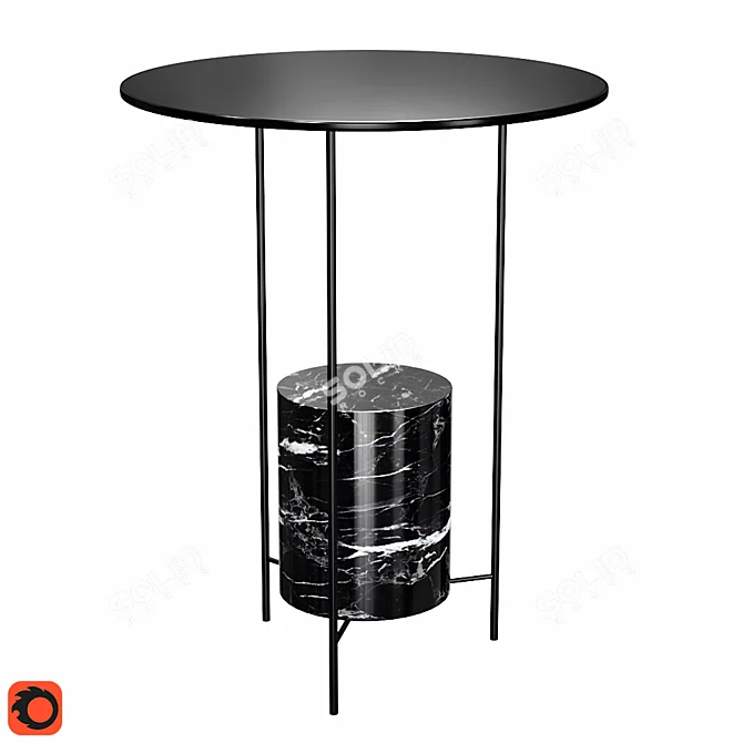 Elegant Panna Cotta Side Table 3D model image 1