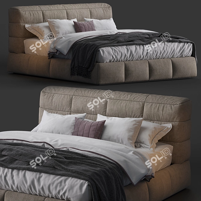 Modern Italian DUNN Bed 3D model image 1