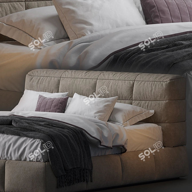 Modern Italian DUNN Bed 3D model image 2