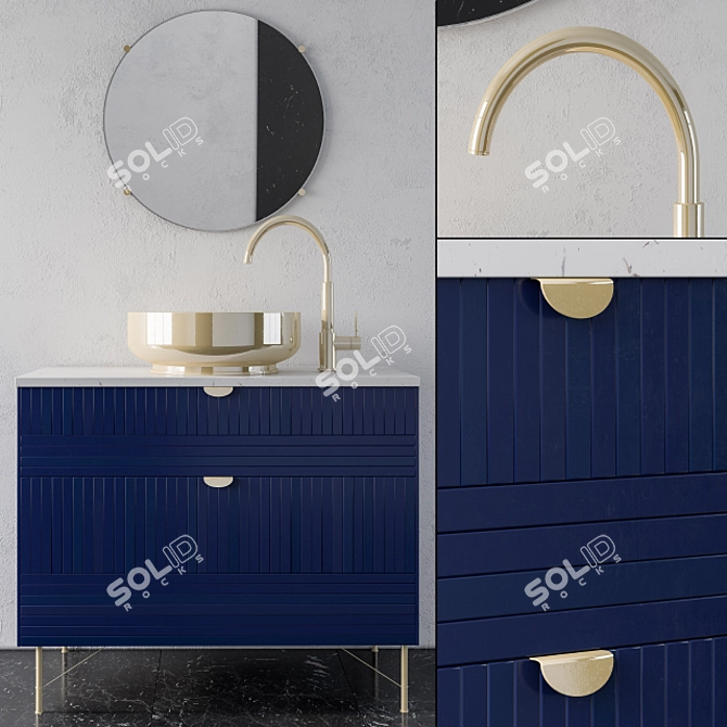 IKEA Blue Bathroom Furniture 3D model image 1