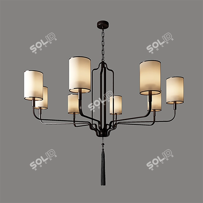 Modern Chinese Ceiling Light 3D model image 1