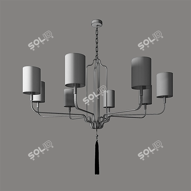 Modern Chinese Ceiling Light 3D model image 2