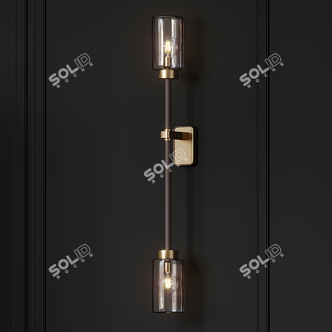 Nordic Glass Wall Lamp: Modern Elegance 3D model image 1