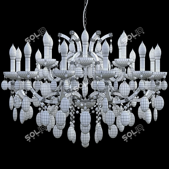 Hollywood SP12 + 6 Gold Chandelier 3D model image 2