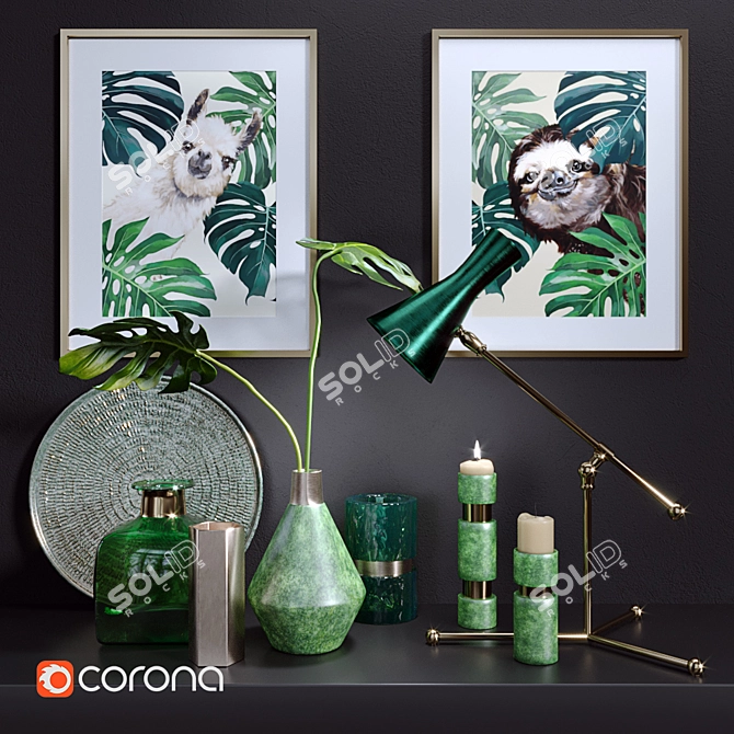  Refreshing Green Home Decor 3D model image 1