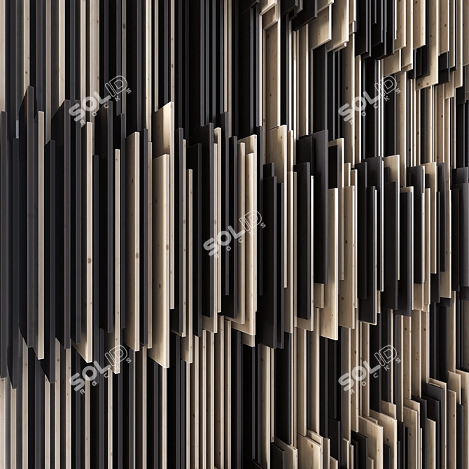 Parametric Wood Panel "Strokes 3D model image 1