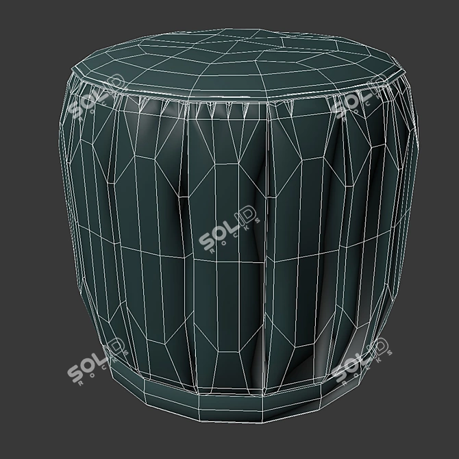 Vintage Velvet Pouf: Leone 3D model image 3