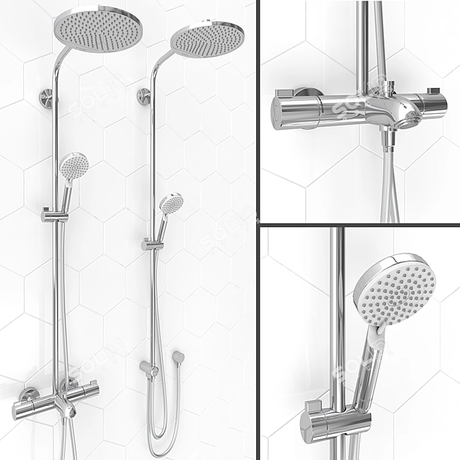 HANSGROHE Crometta S 240 Shower Set 3D model image 1