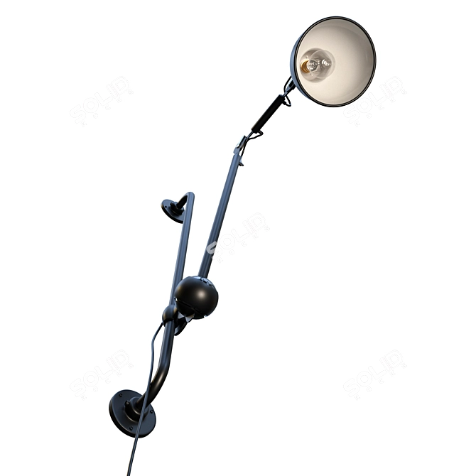 Versatile Wall-Mounted Adjustable Lamp 3D model image 3