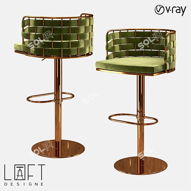 Modern Metal Bar Stool | LoftDesigne 30437 Model 3D model image 1