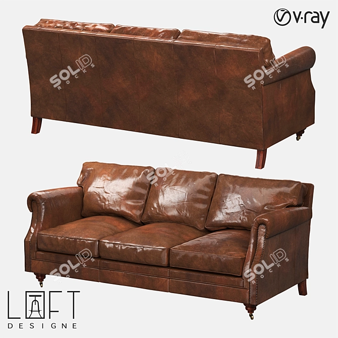 Modern Leather Sofa: LoftDesign 30700 3D model image 1