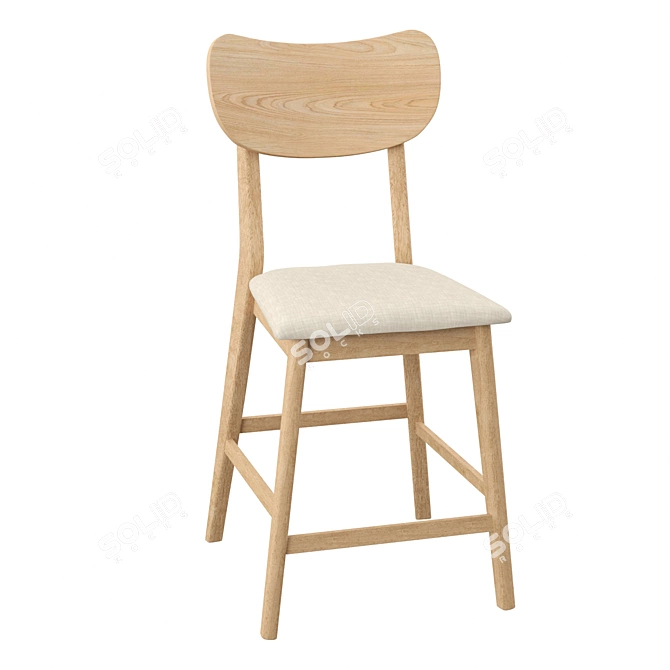 Sleek 24'' Bar Stool 3D model image 2