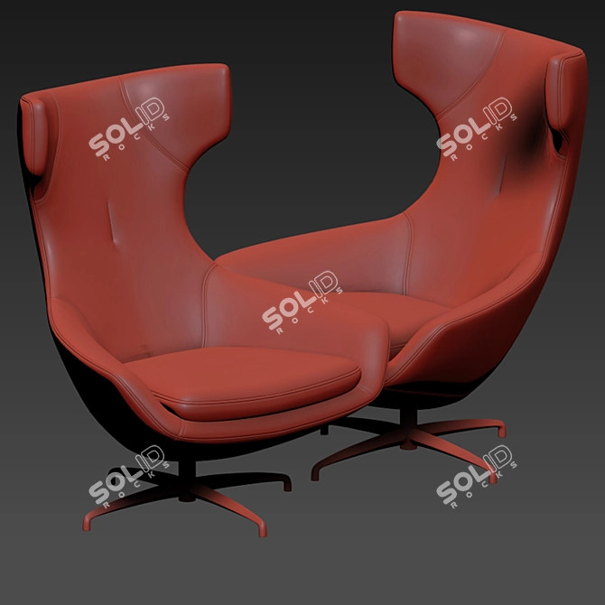 Modern Swivel Armchair 03 3D model image 3