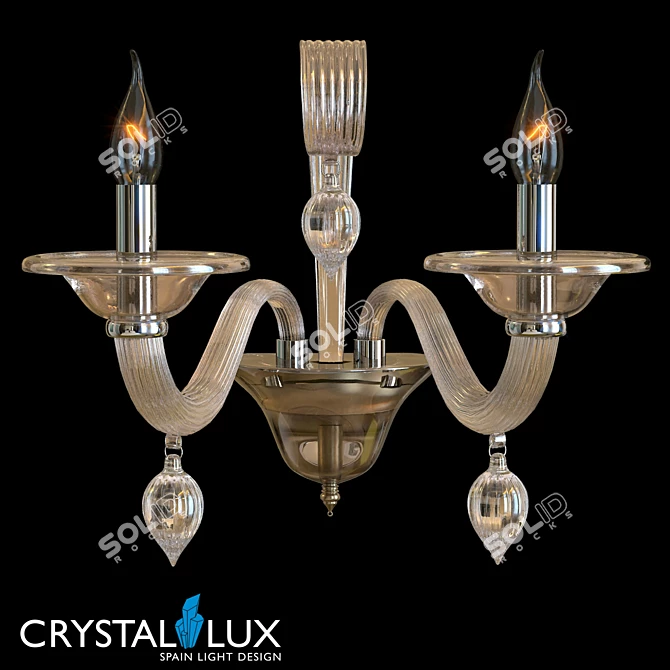 Crystal Lux Caetano AP2 Pendant Light 3D model image 1