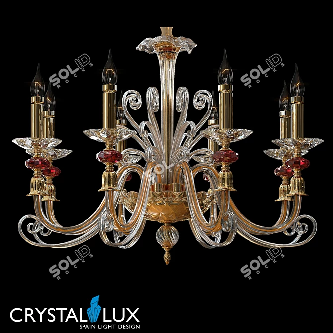 Crystal Lux Catarina SP8 Gold Chandelier 3D model image 1