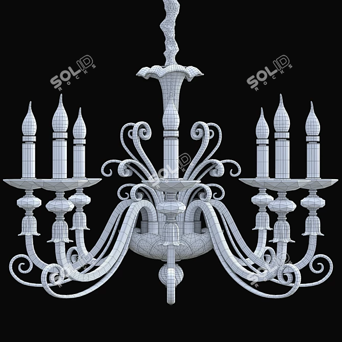 Crystal Lux Catarina SP8 Gold Chandelier 3D model image 2