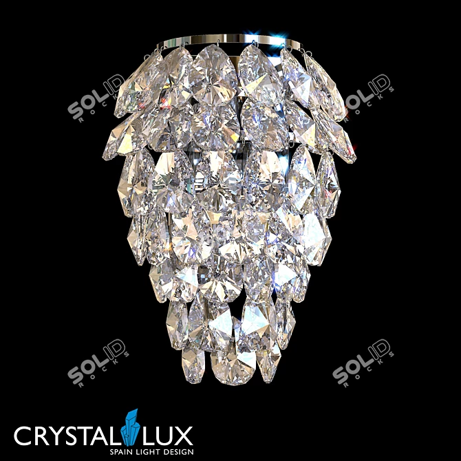 Crystal Lux CHARME AP2+2 LED Chrome/Transparent Chandelier 3D model image 1