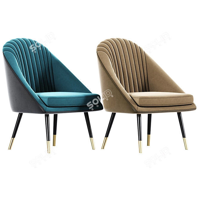 Audrey Strip Chair: Modern Tub Lounge 3D model image 2
