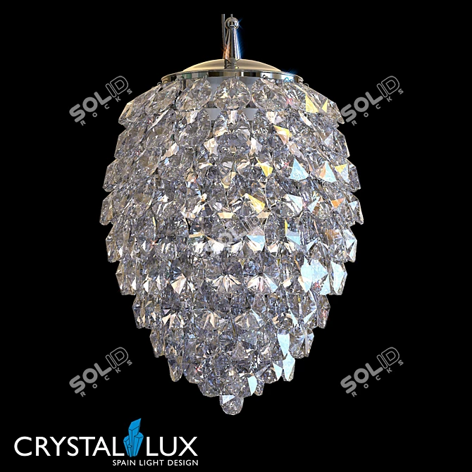 Crystal Lux CHARM SP3+3 Chrome Pendant 3D model image 1