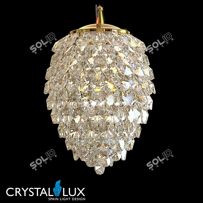 Crystal Lux CHARME SP3 Gold Pendant 3D model image 1