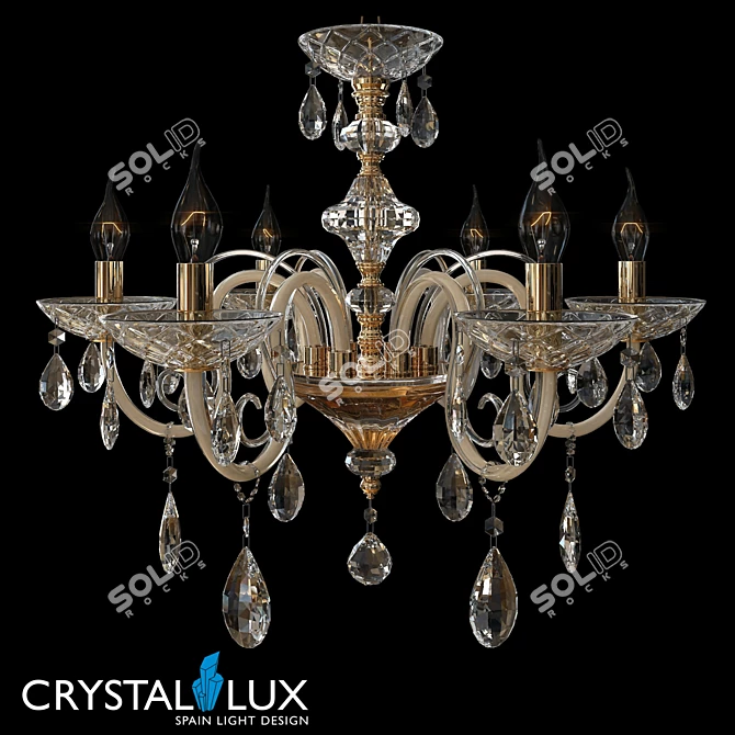 Crystal Lux DALIA SP6 Pendant Light - Classic Style 3D model image 1