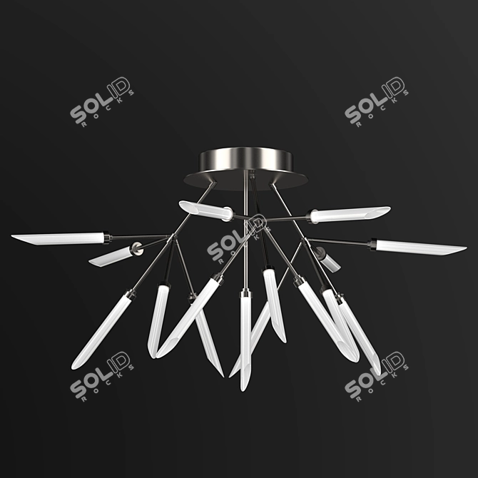 Modern Spur Ceiling Light Fixture 3D model image 3