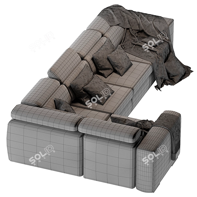 Luxurious Laskasas GOLD Sofa 3D model image 3